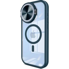 Mey Ithalat®  iPhone 15 Pro Max Kılıf Teleskop Lens Magsafe Silikon Kapak - Lacivert