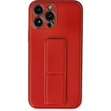 Mey Ithalat®  iPhone 13 Pro Max Kılıf Coco Deri Standlı Kapak - Kırmızı