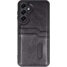 Mey Ithalat®  Samsung Galaxy A16 5g Kılıf Sara Kartvizitli Deri Kılıf - Siyah