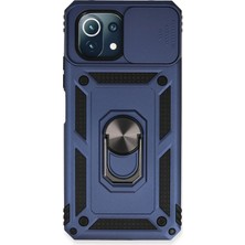 Mey Ithalat®   Mi 11 Lite Kılıf Pars Lens Yüzüklü Silikon - Lacivert