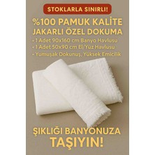 Belinis Sentetik Değil-Pamuk Karışımlı Değil %100 Pamuk Banyo Havlu Set 1 Adet 90 x 160 cm 1 Adet 50 x 90