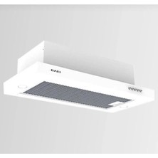 Bari Beyaz Modern Ankastre Davlumbaz, Paslanmaz Çelik, Duvar Tipi, LED Aydınlatmalı, 60 cm Geniş