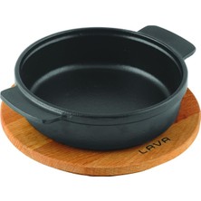Kabı Lv Eco Gv 17 K4 Yuvarlak Güveç Ahşap Altlık Çap 17 cm Dökme Demir Siyah