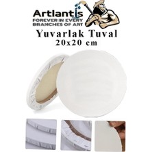 Yuvarlak Tuval 20X20 cm 1 Adet Arkadan Zımbalı Astarlı Resim Tuvali Akrilik Boya Yağlı Boya Dai