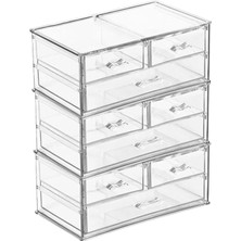 Poomy 6 Katlı 9 Çekmeceli Çok Amaçlı Akrilik Makyaj Organizer 24X14X30 cm