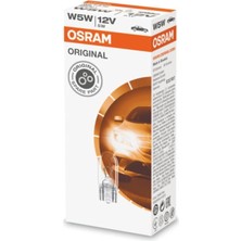 Osram 12V T10 W5W Dipsiz Park Gösterge Ampulü 10ADET Orjinal 2825
