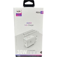 30W Pd Gan3 Type-C To Lightning Kablolu Şarj Aleti Set