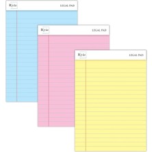 Riyaz A5 Boyut, 3 Farklı Renkli Legal Pad, Notluk, Notepad, Defter, Herbiri 50 Yaprak, Geniş Satı