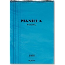 Lé Color 41300/1 Manila Notepad Yumuşak Kapak, 1.hamur Kağıt Spiralli, Mavi