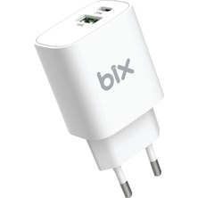 BX2P38 Pd 20W + Qc 18W Çift Portlu Hızlı Şarj Adaptörü