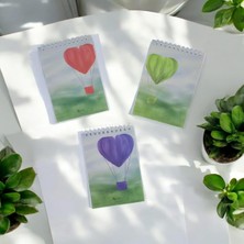 A6 Boyut Spiralli Çizgisiz Notluk 3lü Set (Balonlar 3lü Set)