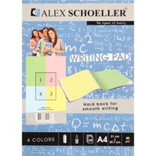 Alex Schoeller A.LBK.BLK.000.03 Renkli Blok Kareli A4 80 Gr.60'li Pembe,mavi, Sarı,yeşil - 7673