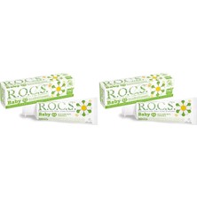 R.o.c.s. Baby 0-3 Yaş Papatya Özlü Florürsüz Bebek Diş Macunu (1 x 45 G) (2 Paketi)