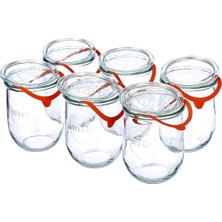 Lale Kavanozu, 1 Litre, 6'li Set Kapak, Conta Kıskaçları, Cam, Şeffaf, 6 x