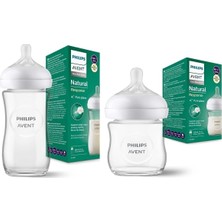 Philips Avent Natural Response Doğal Tepkili Cam Biberon, 2'li Set, 120ML + 240ML, 0+ Ay ve 1+ Ay