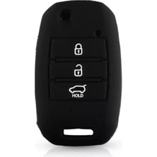 Autohan Keys Kia Rio, Ceed, Cerato, Sportage Için Siyah Silikon Anahtar Koruma Kılıfı