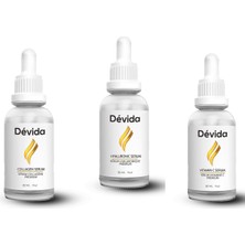Kolajen + Nemlendirici + C Vitamini Serum 3 Lü Set Kırışıklık Alın Çizgisi Göz Çevresi