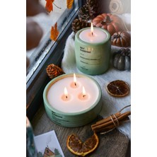 Ersustore 2'li Beton Saksı Içinde Lavanta Kokulu Soya Wax Mum Seti Dekoratif Hediyelik (Yeşil)