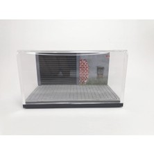 Scale Model World 1/64 Garage Diorama Display Case (Black Blinds) Araç Dahil Değildir