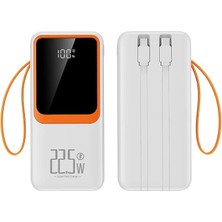 H32 10000 Mah Power Bank Pd 20W ve USB 22.5W Fast Hızlı Şarj Dahili Type C ve Lightning Kablolu