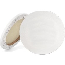 Yuvarlak Tuval 40X40 cm 1 Adet Arkadan Zımbalı Astarlı Resim Tuvali Akrilik Boya Yağlı Boya