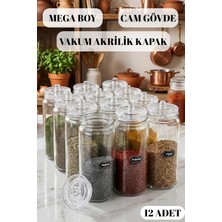 Li Cam Baharatlık Seti Kaşıklı Bambu Kapaklı ve Standlı Şık Mutfak Düzeni Pratik Kullanım