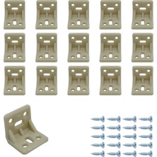 Mr.bracket 15 Ad. Krem Plastik L Gönye Köşebent 25X25X30MM - Mobilya Dolap Raf Çekmece Sehpa San