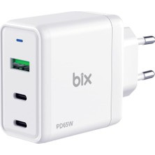 BX3P65G 65W Gan Qualcom 4.0 2*type-C &amp; Usb-A 3 Portlu, MacBook Air, iPad Air, iPhone 17/16/15/14