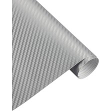 Temiz Pazar Hava Kanallı Gri Karbon Araba Kaplama Folyosu 152 cm x 150 cm
