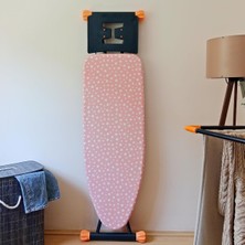 Asev Home Ütü Masası Kılıfı Keçeli Ipli Stoperli Büyük Boy 55X140 cm Pink Star