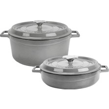 Metal Premium Serisi Döküm 28 cm Seti, Majolik Gri