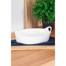 Acar Bianco Perla Oval Kulplu Kase - 26 cm