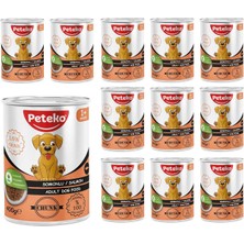 Peteko Yetişkin Köpek Somonlu ve Jöleli Konserve Mama 400 gr x 12 Adet