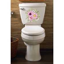 Renkli Çiçekler Klozet Kapağı ve Banyo Sticker