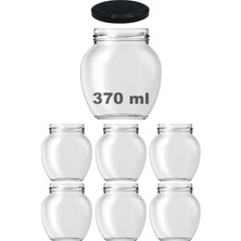 Afracam 370 ml Şeffaf Cam Kavanoz 370 cc Konserve Metal Kapaklı Cam Kavanoz 6 Adet (Şeffaf, 370 C