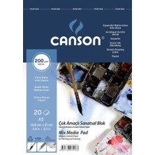 Canson Fineface Çok Amaçli Resim Bloklari 200GR A5 20YP Üstten Spiralli Resim Defteri