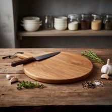 Doğal Akasya Ağacı Sunum ve Servis Tahtası, Doğal Akasya Tahtası Saplı, Et, Peynir, Ekmek, Se