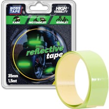 Boss Tape Reflektif Bal Petegi Desenli Fosforlu Bant, 35 mm x 1.5 M, Yesil
