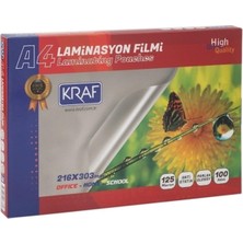 Kraf Laminasyon Pres Filmi A4 216X303 mm 125 Micron 100LÜK 11241124123464