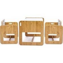 Minera 2-4 Yaş Kumru Model Ahşap Montessori Aktivite Oyun Çalışma Masa ve Sandalye Seti (1 Masa