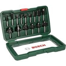 Professional Accessories 15 Parça Freze Seti (Ahşap, Frezeler Için 8 mm Şaftlı Aksesuar)