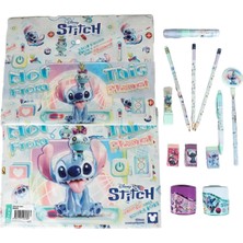 Disney Lisanslı Stitch 15 Parça Full Kırtasiye Seti, Çıtçıt Dosya, Silgili Kurşun Kalem, Rok