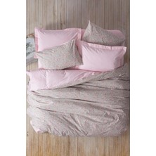 Petite Sihu PEMBE%100 Pamuk Tek Kişilik Lastik Çarşaflı Nevresim Takımı