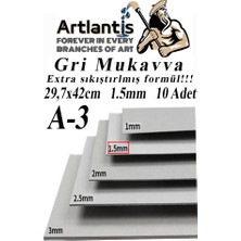 Artlantis A3 Mukavva Gri 1.5 mm 10 Adet 1 Paket 29.7X42 cm A-3 Mukavva 1,5 mm Kalınlığında A-3 M