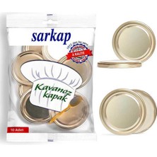Sarkap Hijyenik Paketli 10 Adet Kavanoz Kapağı - Gold - 82 mm