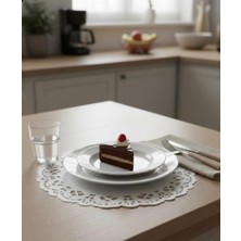 Abnturk 100 Adet 20CM Çaplı Şık Dantel Görünümlü Kağıt Pasta Servis/sunum Altlığı Supla