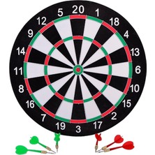 Çift Taraflı 44 cm Dart Tahtası ve 6 Adet Ok Renkli