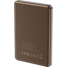 LP-PW003 Ultra Ince Hızlı Şarj Özellikli Wireless Powerbank 5000MAH 15W Gold