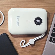 H2 10000 Mah Power Bank Pd 20W ve USB 22.5W Fast Hızlı Şarj Dahili Type C ve Lightning Kablolu