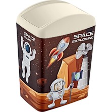 Soft Resimli Çöp Kutusu Döner Kapak 10 Lt Space